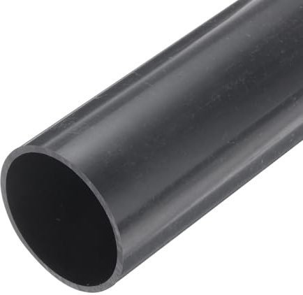 sourcing map Tubo rigido rotondo in PVC da 5 cm, diametro interno 54,7 mm, diametro esterno 60 mm, lunghezza 22,9 cm, grigio scuro, ad alto impatto, per tubi dell'acqua, artigianato, manicotto per
