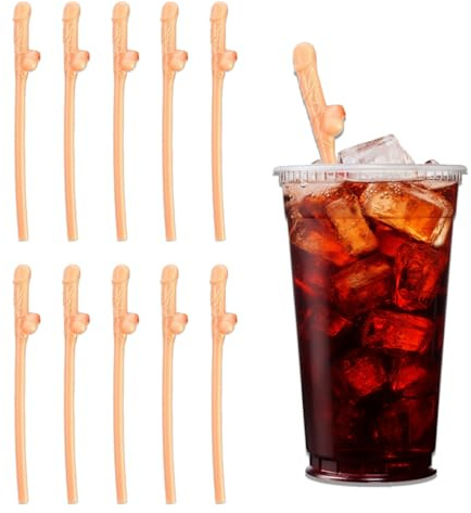 UEAVOID 10 Unidades Pajitas Reutilizables para Despedida de Soltera, Fiesta de Gallina, Cumpleaños, Boda, Cóctel, Bar, Accesorios de Fiesta