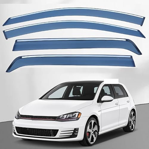 DXQxue Windabweiser für VW Golf 7 MK7 2014-2019, Autofenster Regenschutz, Regenabweiser, Anklebbare Deflektoren Aerodynamisch