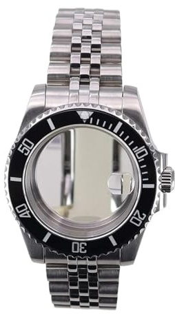 JUANZD 40 mm Tauchuhrengehäuse-Set, Saphirglas, for NH35, NH34, NH36/38, Miyota 8215, ETA 2824 Uhrwerk, 28,5 mm Zifferblatt, Submariner(Glass bottom cover 1,Eta 2824)
