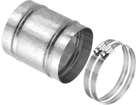 PATIKIL 3.5 Duct Connector, 1 Set Galvanized Iron Duct Coupling Vent Coupler Dryer Pipe Coupling Hose Extension Connector with Duct Clamps for HVAC Exhaust Fan Vent Systems, 4 Long