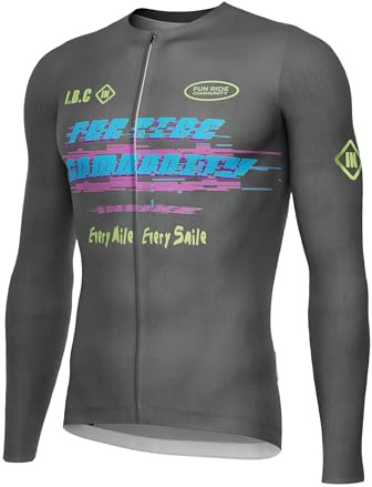 INBIKE Fahrradtrikot Herren Langarm mit 3 Taschen Atmungsaktiv Elastisch UV-Protect Schnell Trocknend Sommer WC537