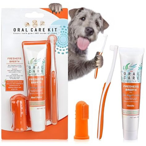 Zahnpasta für Hunde, Hundezahnpasta Gegen Zahnstein, Hundezahnpasta und Hundezahnbürste für Kleine Hunde, Zahnpflege für Hunde und Katzen Entfernt Plaque und Mundgeruch