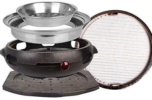 Barbecue au Charbon de Bois sans fumée pour Usage Domestique et Commercial - Poêle en Fonte multifonctionnelle pour Barbecue et Cuisine en extérieur