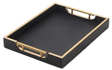 F Fityle Couchtisch Servierschale mit Griffen rechteckig multifunktional 30x40x5.3 cm Desktop Organizer für Küchendekorative