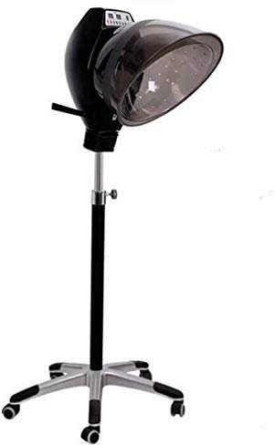 DUIRHNFV Secador de Pelo de pie y vaporizador Procesador de Color de Cabello Profesional Calentador de Placa de Acelerador Salón Peluquería Peluquería en casa Campana Ajustable con Ruedas A/Negro