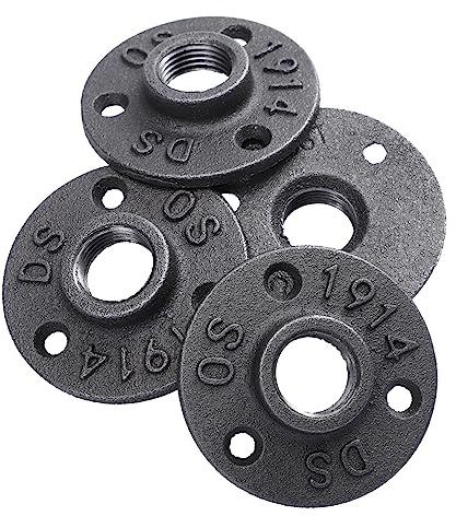 DIYEAH 4pezzi Flangia Pavimento in Ghisa Base Fissa Industriale Flange Intere Raccordi Uso Industriale