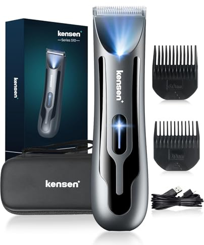 Manscape Body Hair Trimmer Men, 120mins Extended Battery Life Electric Ball Trimmer Intimate Shavers for Men, Hypoallergenic Ceramic Blade, Waterproof Groin Shaver Groomer, Portable Storage Bag