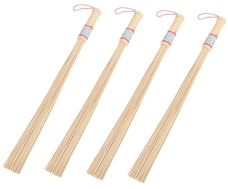 MOTHNUR 4 piezas Palos Bambú Masajeadores para Cuerpo y Cabeza Varillas de Masaje Manual Ergonómicas y Portátiles para Relajación Muscular y Terapia Tradicional
