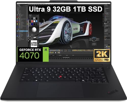 Lenovo ThinkPad P1 Gen 7 AI Mobile Workstation Laptop (Intel Ultra 9 185H, NVIDIA RTX 4070 8GB, 32GB DDR5, 1TB SSD, 16 2K 500 Nits), 2x Thunderbolt 4, Wi-Fi 7, 5MP IR Webcam, Fingerprint, Win 11 Pro