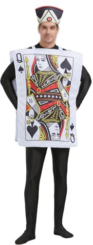 Gooyeh Spielkarten-Kostüm für Mann, Pik und Herz, Spielkarten, Cosplay, Uniform, Halloween-Kostüm, Outfit, Rollenspielkarten-Outfit
