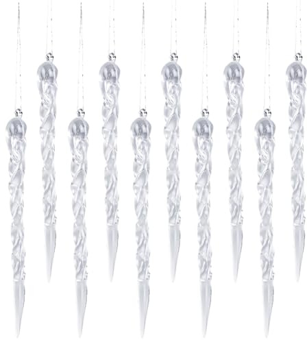 Christmas Icicle Pendants, Icicles Pendants Christmas Decorations, Festive Parties Supplies, Creative Droplet Baubles For Christmas Trees Clear Icicles Decorations - 36pcs
