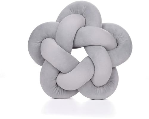 Weicher Knotenball Kissen,Weiches Plüsch Knoten Kugelkissen,Weiches handgewebtes Sofakissen,Knotenkissen,Geknotetes Kissen,Wohndekoration,für Sofa, Bett,Heimdekoration,Plüschknotenkissen (32*32 cm,O)