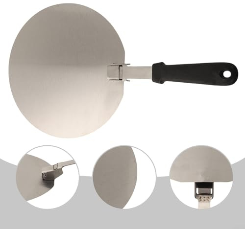 CashMuch Pelle ?pizza pliable avec poign閑 en bois, spatule en acier inoxydable pour four, malade, tarte, g鈚eaux ?30,5 cm