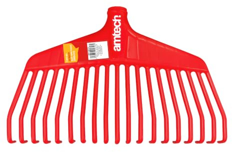 Amtech - 380mm Plastic Leaf Rake Head, Lightweight and Durable, Ideal for Small Gardens, Borders and Pathways