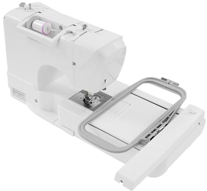 Stickmaschine, 7 Zoll LCD Touchscreen mit 100 x 235 mm Stickbereich, Computergesteuerte Stick- und Nähmaschine Einfädelautomatik mit 168 Nähprogramme