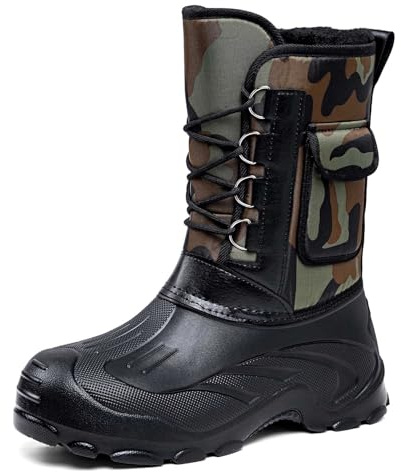 Botas de Nieve de Invierno, Botas de Exterior de Media caña con Aislamiento y Antideslizante para Clima frío, Hombre, cálidas y cómodas para Senderismo y Diario_1