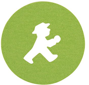 AMPELMANN Untersetzer Filz Druntersetzer Klein (Geher - Grün)