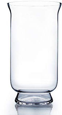 WGV Unique Bouquet Vase, 8 W, 15 H, Clear Tall Hurricane Glass Candle Holder, Floral Planter Terrarium, Home Wedding Event Decor, 1 Piece (VHV0815)