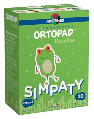 MASTER AID Ortopad Simpaty Regular - Cerotti Colorati Oculari per Bambini - Cerotto Occlusore Occhio Bambini per il Trattamento di Occhio Pigro e Strabismo - 1 Confezione da 20 Pezzi - 8,5 x 5,9 cm