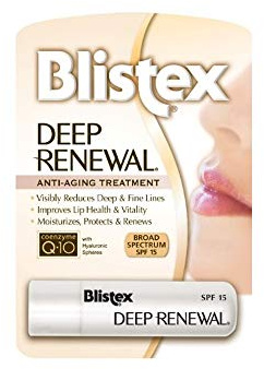 Blistex Deep Renewal Lip Protectant Sunscreen Balm, 0.13 Ounces (3.69g) (Value Pack of 4)