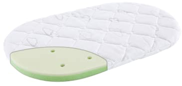 Träumeland Matratze für Stubenkorb, Little Angel, 70 x 37 cm, oval - temperaturausgleichende Gelschaummatratze