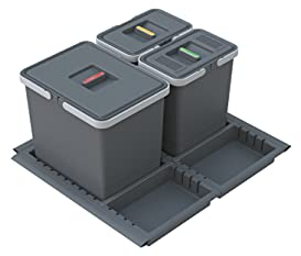 ELLETIPI Metropolis ptc28 06050 4 F C10 PPV Papelera Reciclaje de cajón, Gris, 51 x 46 x 28 cm