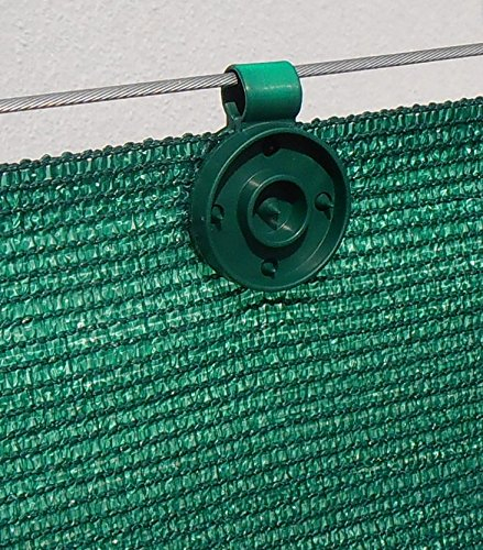 edenvista Clips de Fixations traités Anti-UV pour Brise Vue de 90 à 350 g/m2 | Lot de 20 Pièces, Couleur Vert.