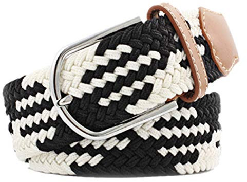 Unisex Flechtgürtel Elastischer Stoffgürtel Stretchgürtel Waistband Gewebt Stoffgürtel Mit Metall Schnalle