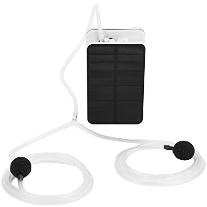 Lazmin Solar Aquarium Sauerstoffpumpe Oxygenator, Aquarium Sauerstoffbelüfter Teichbelüfter Luftpumpe Angeln Belüfter Aquarium Luftpumpe