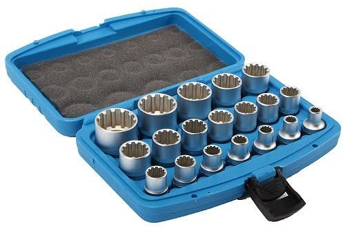 Estuche de 19 llaves de vaso Toolatelier de 8 a 32 mm en 12 caras.