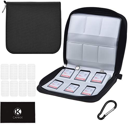 Custodia per schede di memoria, adatta fino a 88 SD, SDHC, Micro SD, Mini SD e 4 X CF, supporto con 88 slot (8 pagine), per archiviazione e viaggio