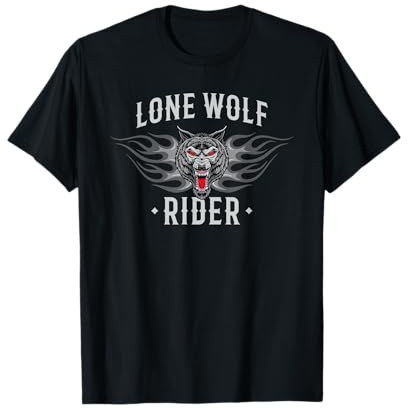 Lone Wolf Rider - Motorcycle Chopper Biker Motorbike T-Shirt