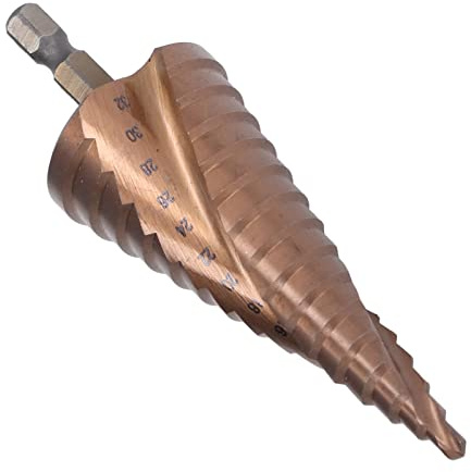 Taladros Escalonados HSS, Cobalto 1 / 6in-1 1 / 4in Orificio Múltiple M35 2 Cuchillas de Corte Broca Escalonada 15 Pasos para Acero Inoxidable para Amantes del Bricolaje para Metal