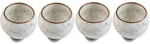 Tazones de té chinos japoneses hechos a mano, juego de tazas de té, 4 unidades, 110 ml, para oficina, hogar, regalos (blanco)