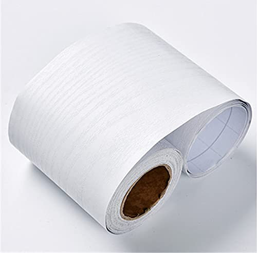 Guest Ruyunlai Bordo Adesivo per Carta da Parati 8cm X 1000cm, Rimovibili Bordi per Carta da Parati autoadesivi, Bordo per carta da parati per Cucina Bagno Grana del legno bianco goffrato