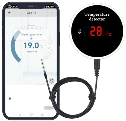 Capteur de température Tuya wifi avec sonde externe étanche moniteur de température intelligent avec écran LCD rétroéclairé batterie rechargeable