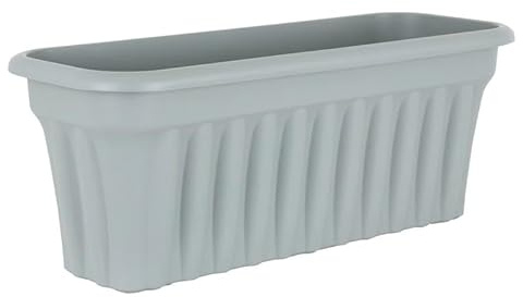 Muddy Hands 80cm Extra Long Grey Trough Plant Pot Large Plastic Planter Outdoor Garden Vegetable Herb Flower Box