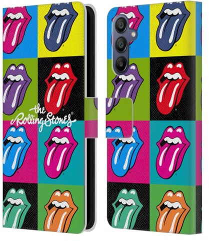 Head Case Designs Officially Licensed The Rolling Stones Pop Art 1 Licks Collection Leather Wallet Case Compatible with Samsung Galaxy A15