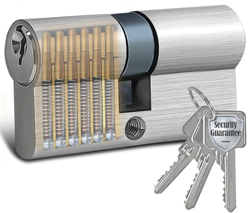 Cilindro Serratura, 30/35 Serratura Porta Blindata, 65mm Serratura Porta Esterna con 3 tasti, Installazione facile Serratura Porta, Set di Cilindro Eeuropeo, Cilindretto Serratura Porta