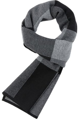 GALPADA Herren Schals Aus Kaschmir Für Winter Langkariertes Halstuch Für Männer Schal Wickeltuch in Schwarz Warm Und Komfortabel Für Kaltes Wetter
