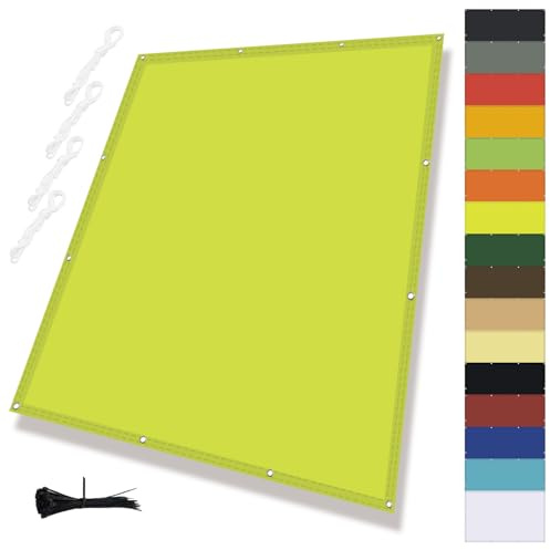 MENGH Stoff für Sonnensegel,Balkonverkleidung mit Seil,Sonnensegel Wasserdicht Rechteck,Quadrat PES Polyester Sonnenschutzfür Gartenanlagen, Camping und Freizeit Grün 2x5m