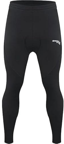 Brisk Bike Pantaloni Ciclismo Uomo Incluso con Berretto da Ciclismo Gratuito, con Imbottitura in Gel Fresco all'Interno Pantaloni Uomo Imbottiti Lightweight Pantaloni Ciclismo Uomo (Black, M)
