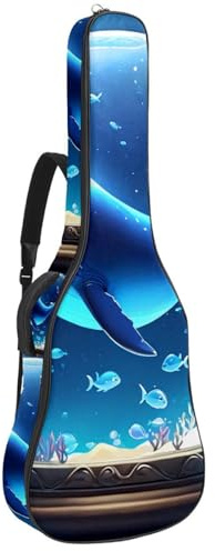 Gitarrentasche, wasserdichte Gigbag für 40/41/42 Zoll Akustikgitarre mit Zubehörfach, Schutzschicht, Wal Kristallkugel, Mehrfarbig Nr. 01, 42.9x16.9x4.7 in, Gitarrentasche