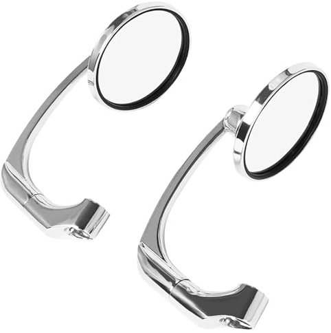 Kettennieter Motorrad Universal 8mm10mm Runde Motorrad Rückspiegel Seite Spiegel Lenker Spiegel Für Kawasaki Für Suzuki Für GN125 Für Cafe Racer Custom Moped Zubehör Spiegel Motorrad(Chrome)