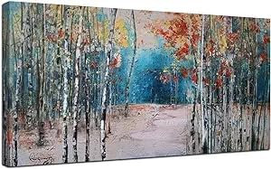 Baum Malen Nach Zahlen Erwachsene Groß 20x60cm, Malen Nach Zahlen Dschungel Paint by Numbers DIY Ölgemälde Leinwand Bastelset für Anfänger Kinder Mädchen Geschenk, Home Deko，（Ohne Rahmen）-Z143