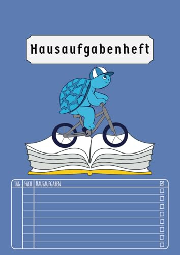 Hausaufgabenheft: Grundschule Aufgabenheft Ohne Datum Din A4 für Junge Mädchen | 50 Blatt | Version 2024/2025 Blau