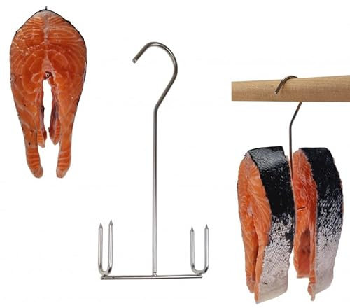 AlcoFermBrew Räucherhaken für Fleisch und Fisch (5 x Doppel-Haken zum Räuchern von Fischstücken)