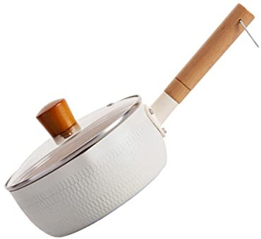 PHENOFICE 1juego Cacerola Antiadherente Multifuncional Para Leche y Fideos Mango Ergonómico y Diseño Práctico Blanco