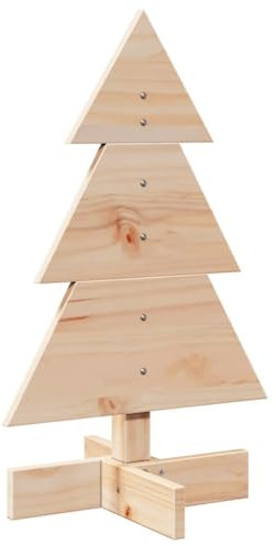 vidaXL Weihnachtsbaum, Tannenbaum Holz zum Schmücken, Christbaum Holzbaum DIY Weihnachten Dekoration, Dekobaum Weihnachtsdeko, 60cm Massivholz Kiefer